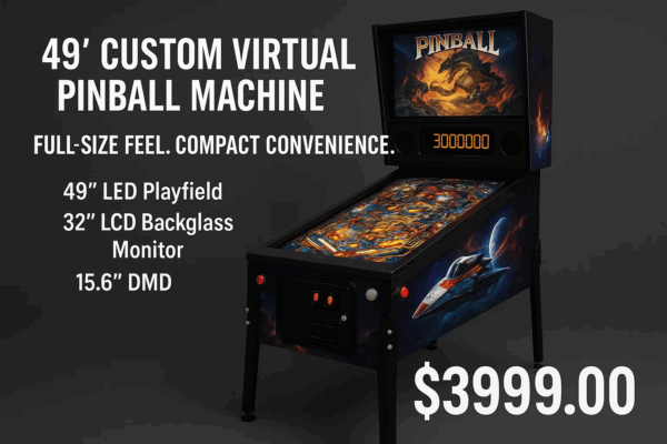 🛠️ 49" Custom Virtual Pinball Machine Full-Size Feel. Compact Convenience.