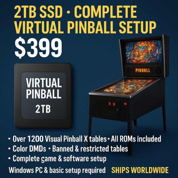 2TB SSD Virtual Pinball Game Drive | Retrocade.store