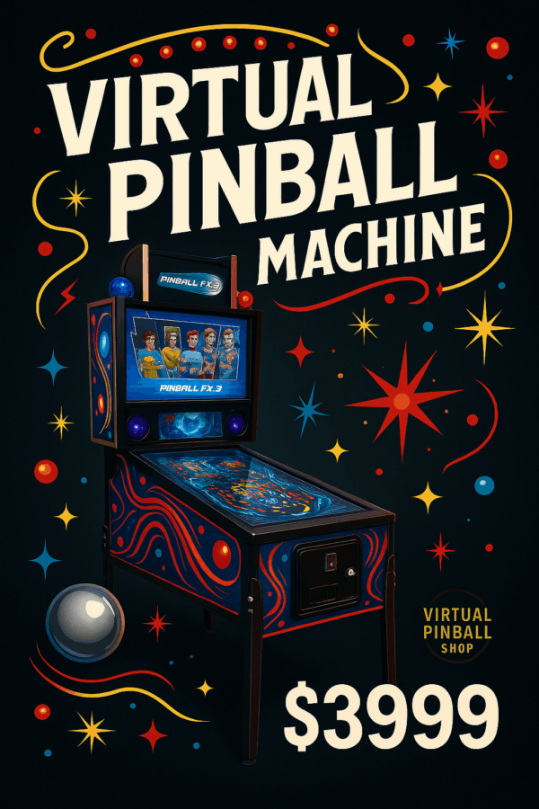 Custom Virtual Pinball Machine Full-Size Feel. Compact Convenience.