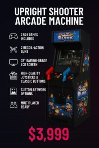 Upright Shooter Arcade – 2 Player Action Cabinet | Retrocade.store