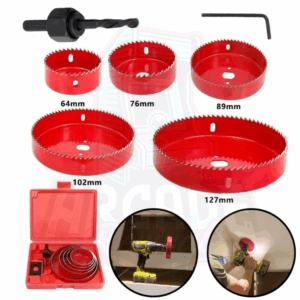 Arcade Cabinet Hole Saw Kit – 5-Piece Set for MDF, Wood & Metal (64–127mm)