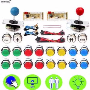 DIY 2 Player Arcade Game Kit | LED Buttons Joystick USB Encoder for PC Raspberry Pi