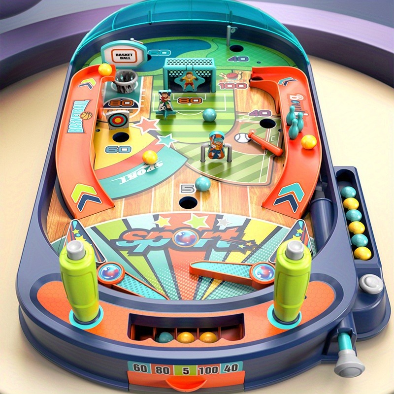 Kids Pinball Machine, Dual Player, Educational Game Toy