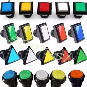12V LED Arcade Push Buttons | Square Round Triangle Pinball Game Buttons