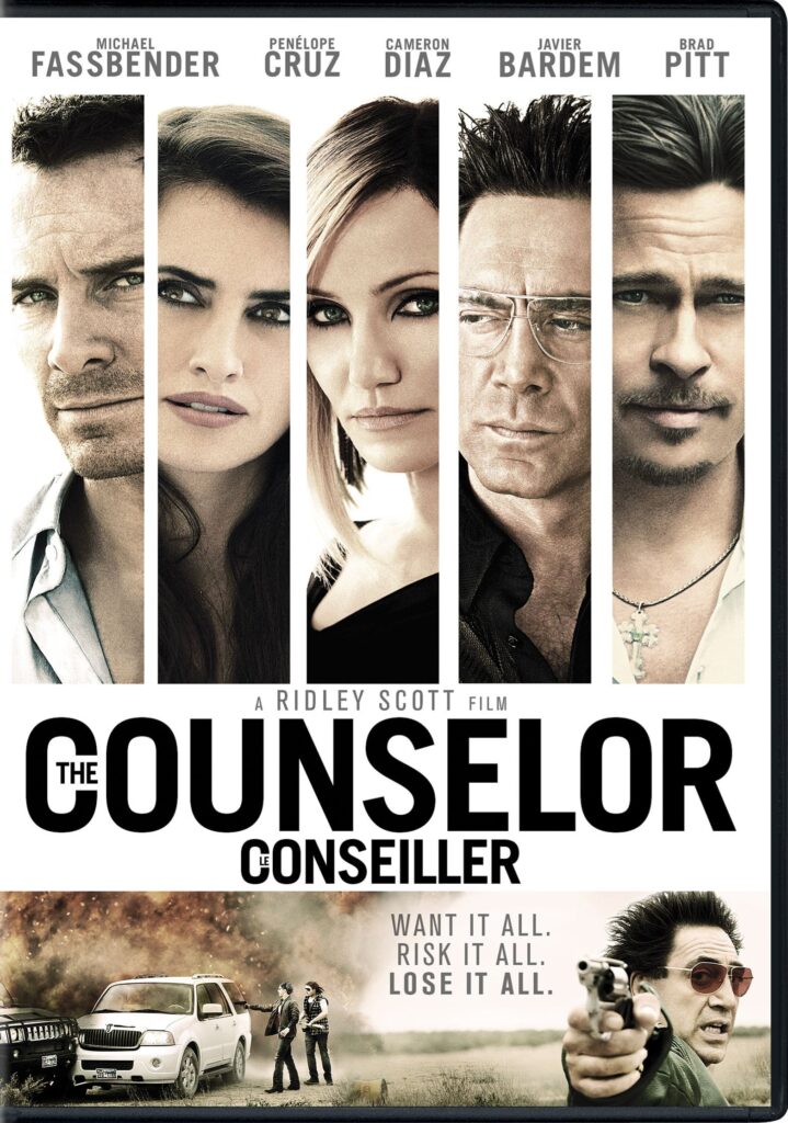 The councelor extended cut Ridley Scott film Blu-ray cover art