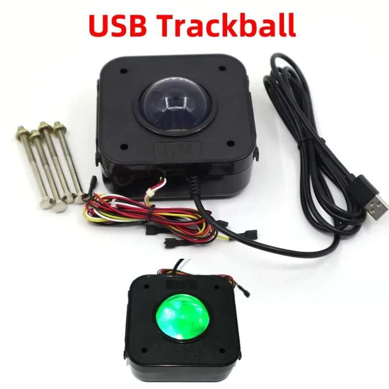 USB LED Arcade Trackball Mouse for DIY Cabinets