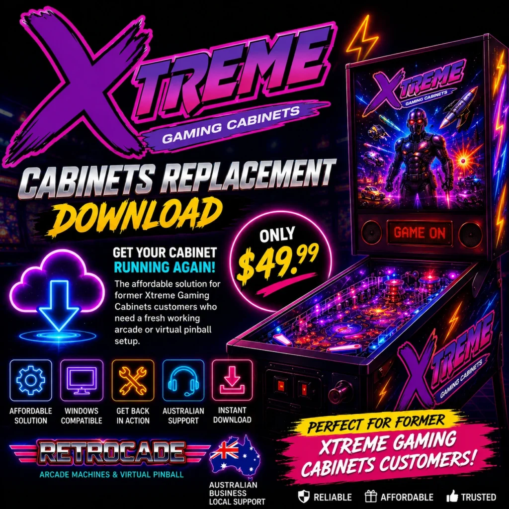 Xtreme Gaming Cabinets Virtual Pinball Replacement Download | RETROCADE