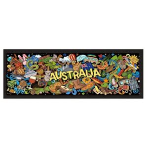 Australia Cartoon Bar Runner