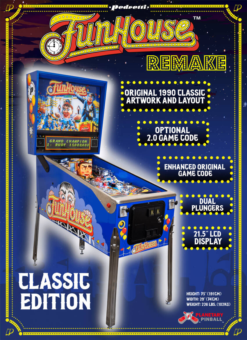 Funhouse Pinball remake, classic edition flyer
