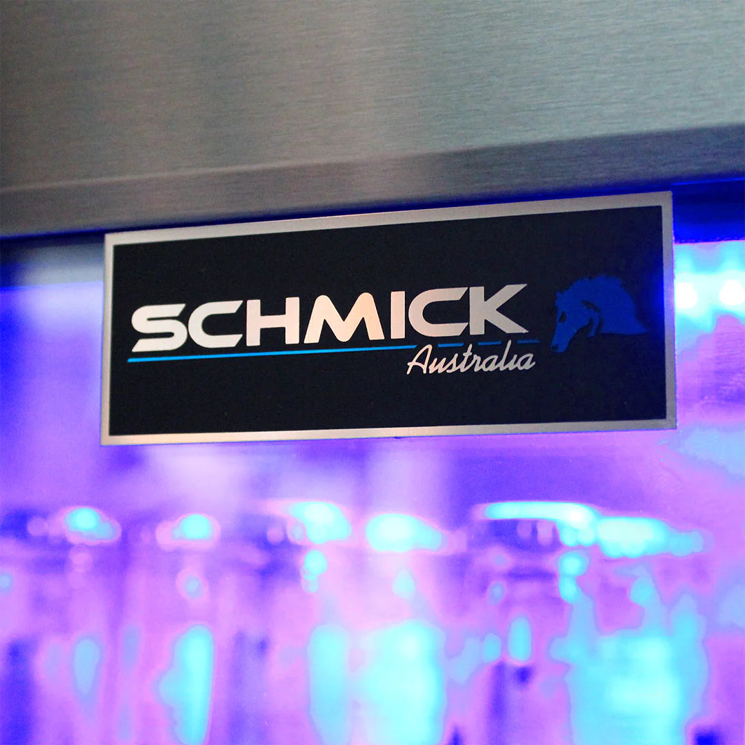 Schmick Black 118L Bar Fridge With Heated Glass Door