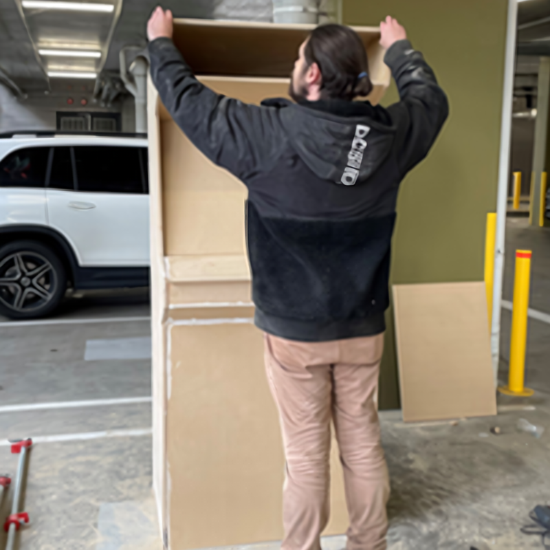 5.1 Positioning top segment of cabinet