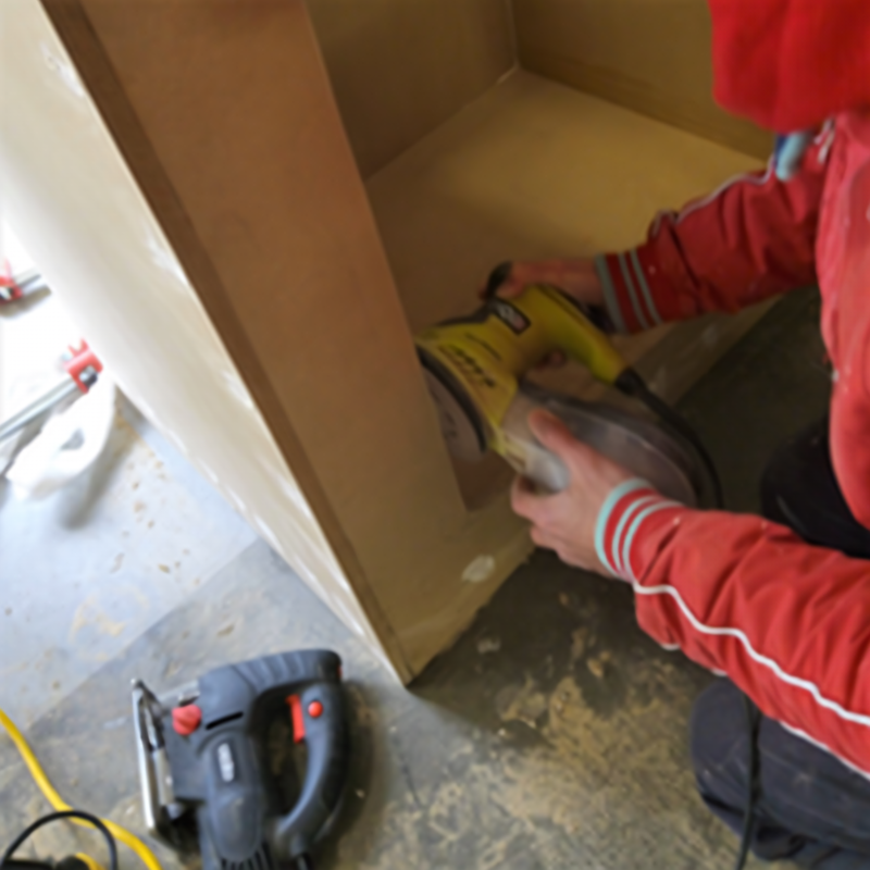 6.5 Sanding edges of access panel