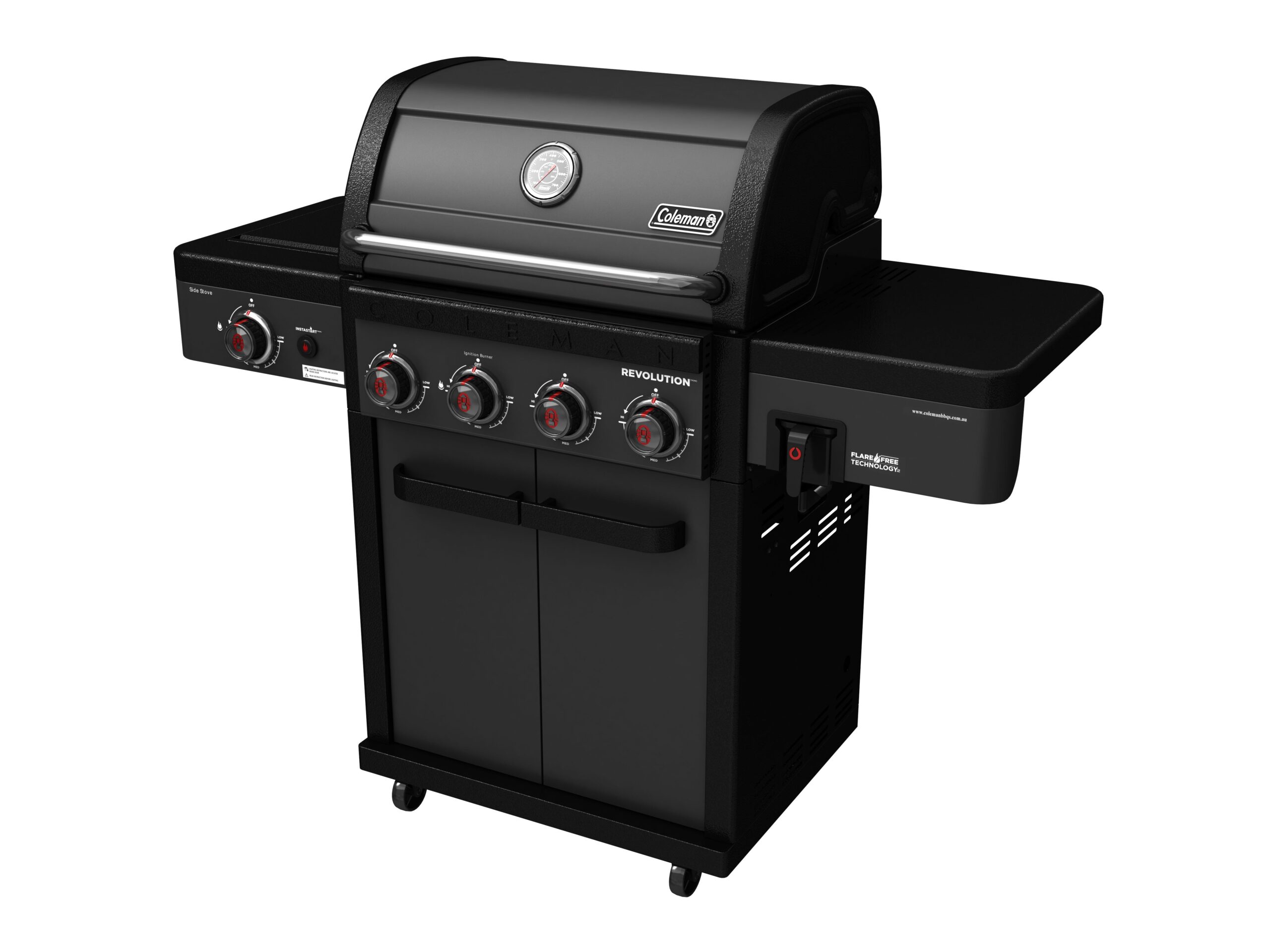 Coleman Revolution 4 Burner BBQ with Side Burner - Black Matte