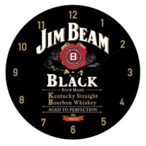 Jim Beam Black Glass Face Clock