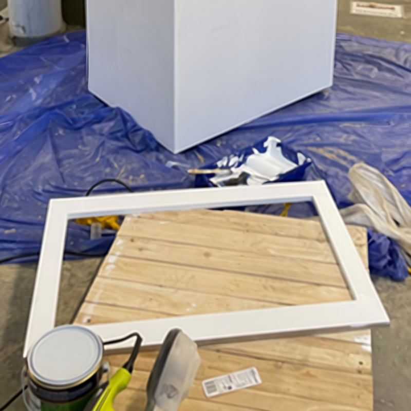 9.2 Monitor frame cut out and primed