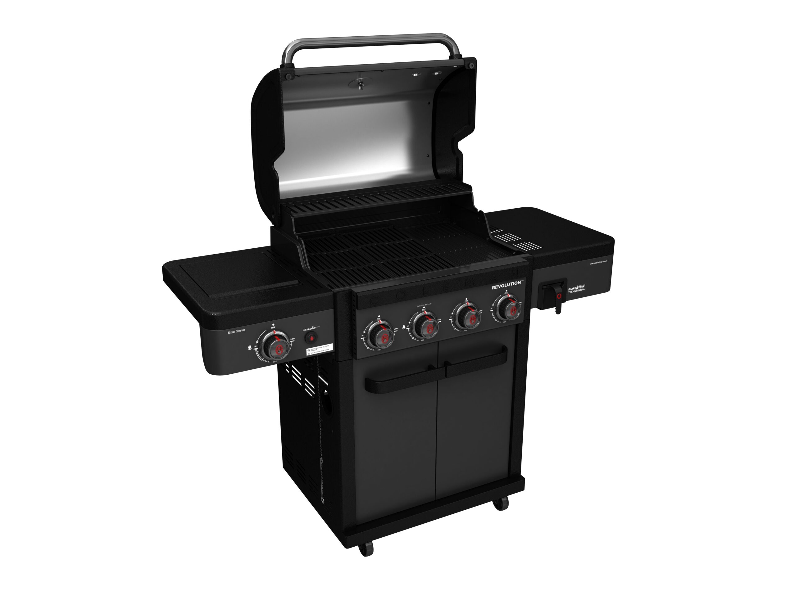 Coleman Revolution 4 Burner BBQ with Side Burner - Black Matte
