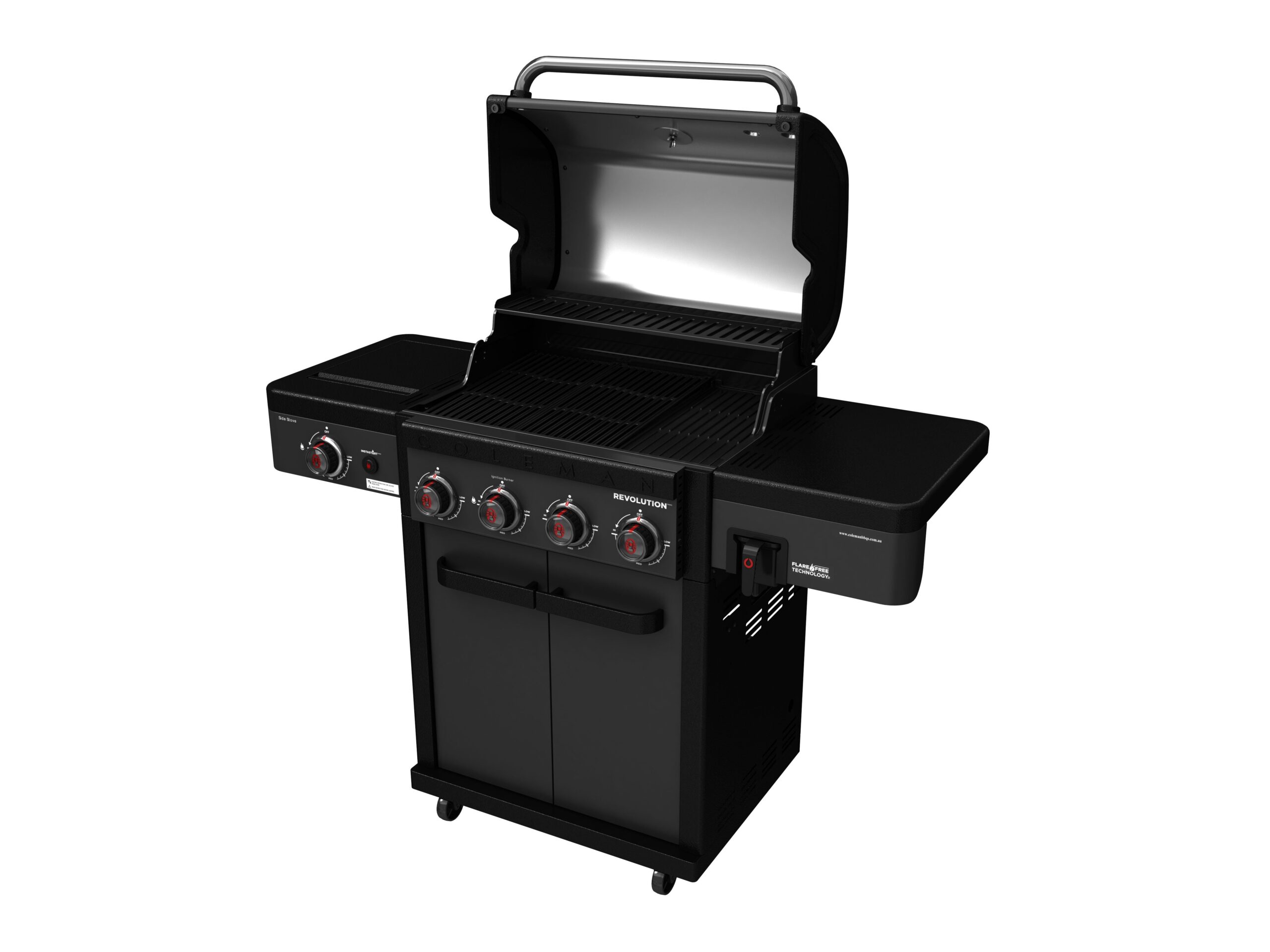 Coleman Revolution 4 Burner BBQ with Side Burner - Black Matte