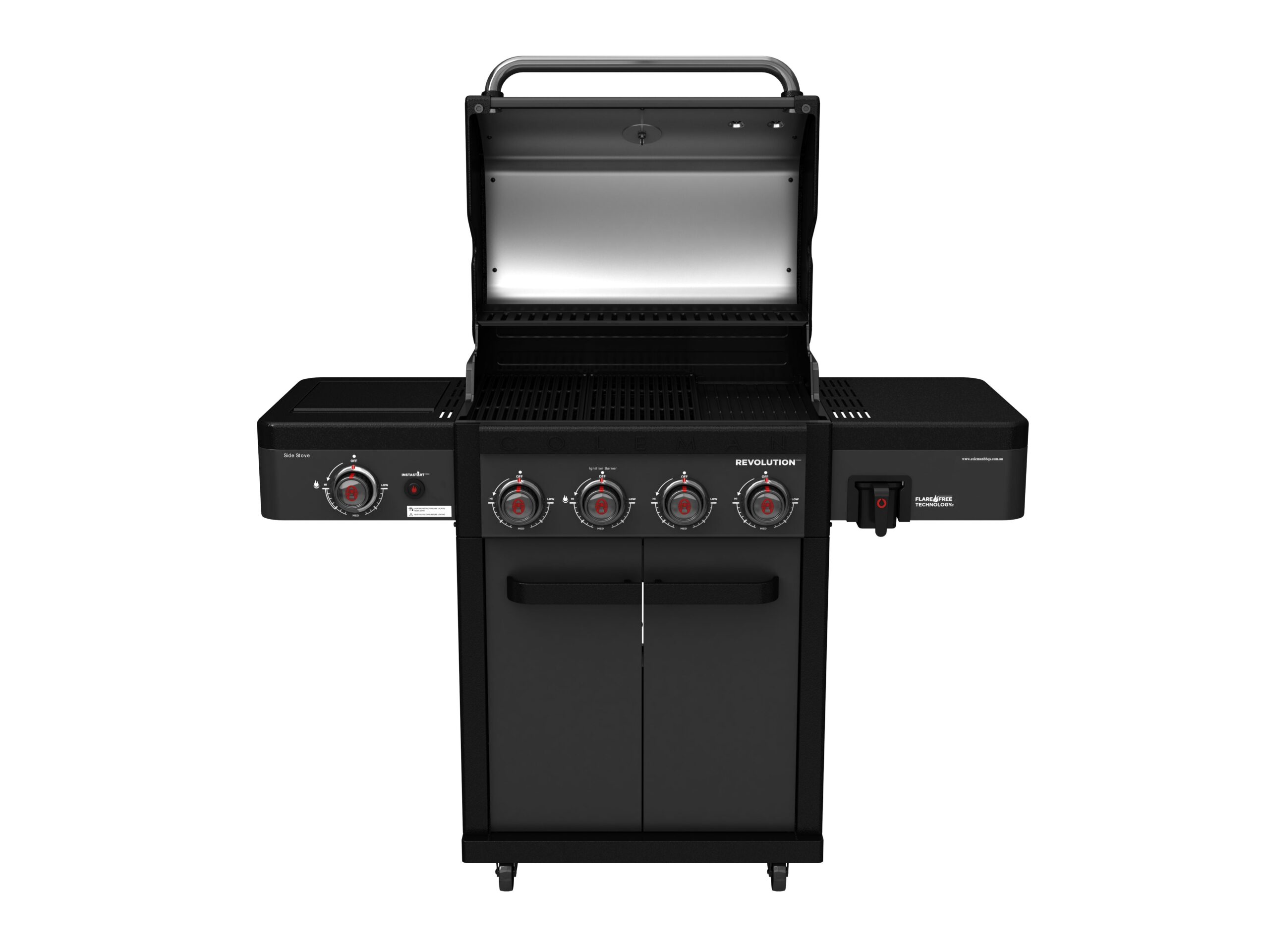 Coleman Revolution 4 Burner BBQ with Side Burner - Black Matte