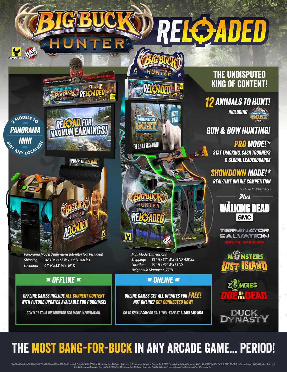 Big Buck Hunter Reloaded Mountain Goat sales sheet