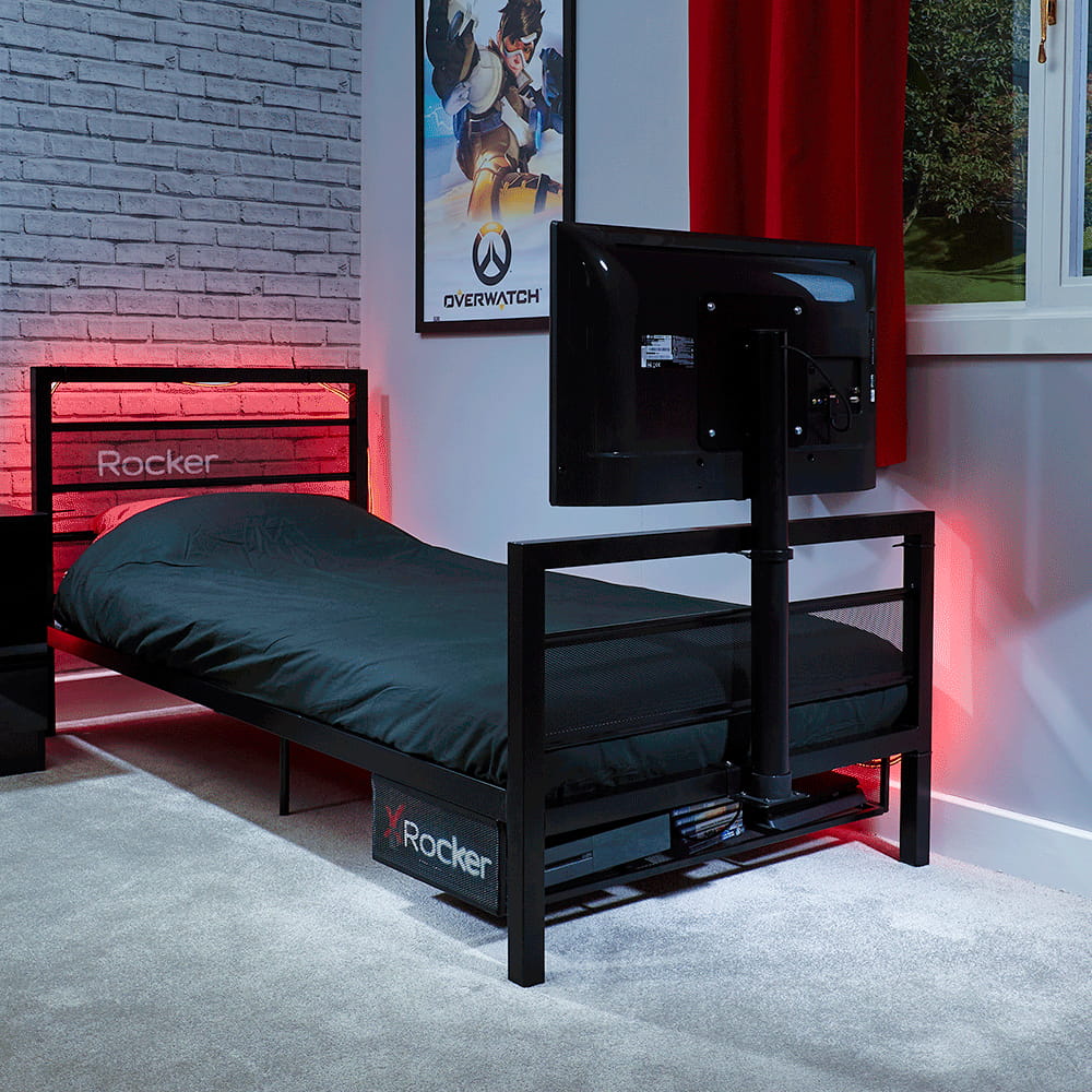 X Rocker Basecamp Single TV Gaming Bed - Black