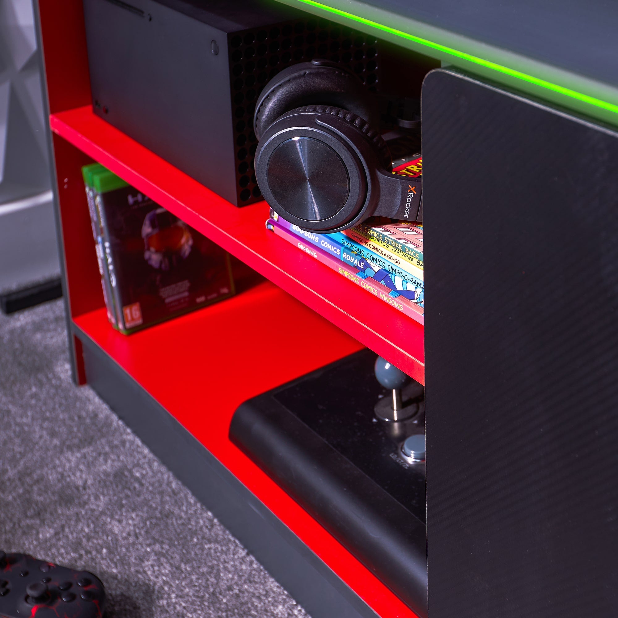 X Rocker Carbon-Tek TV Media Unit with LED Lights