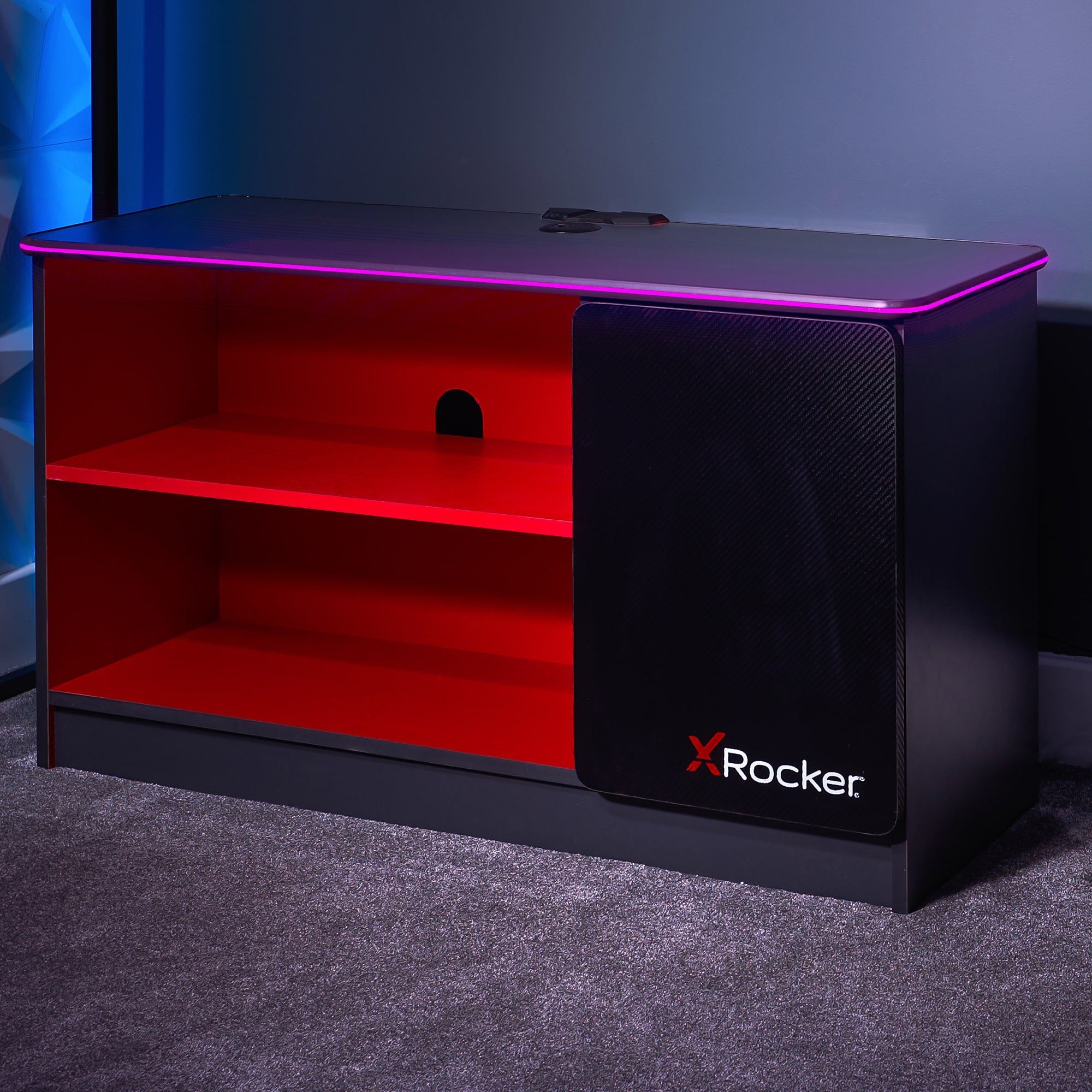 X Rocker Carbon-Tek TV Media Unit with LED Lights