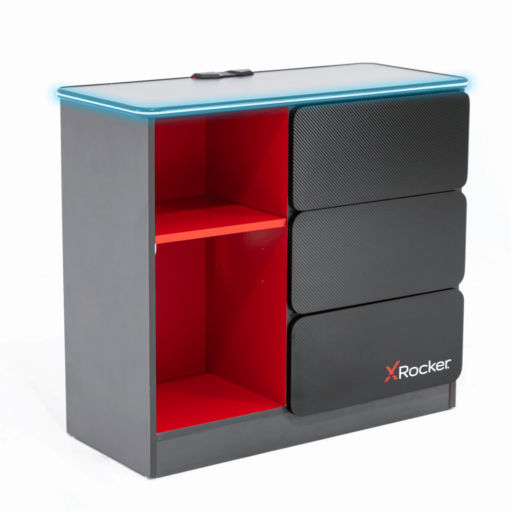 X Rocker Carbon-Tek Chest of 3 Drawers with LED Lights
