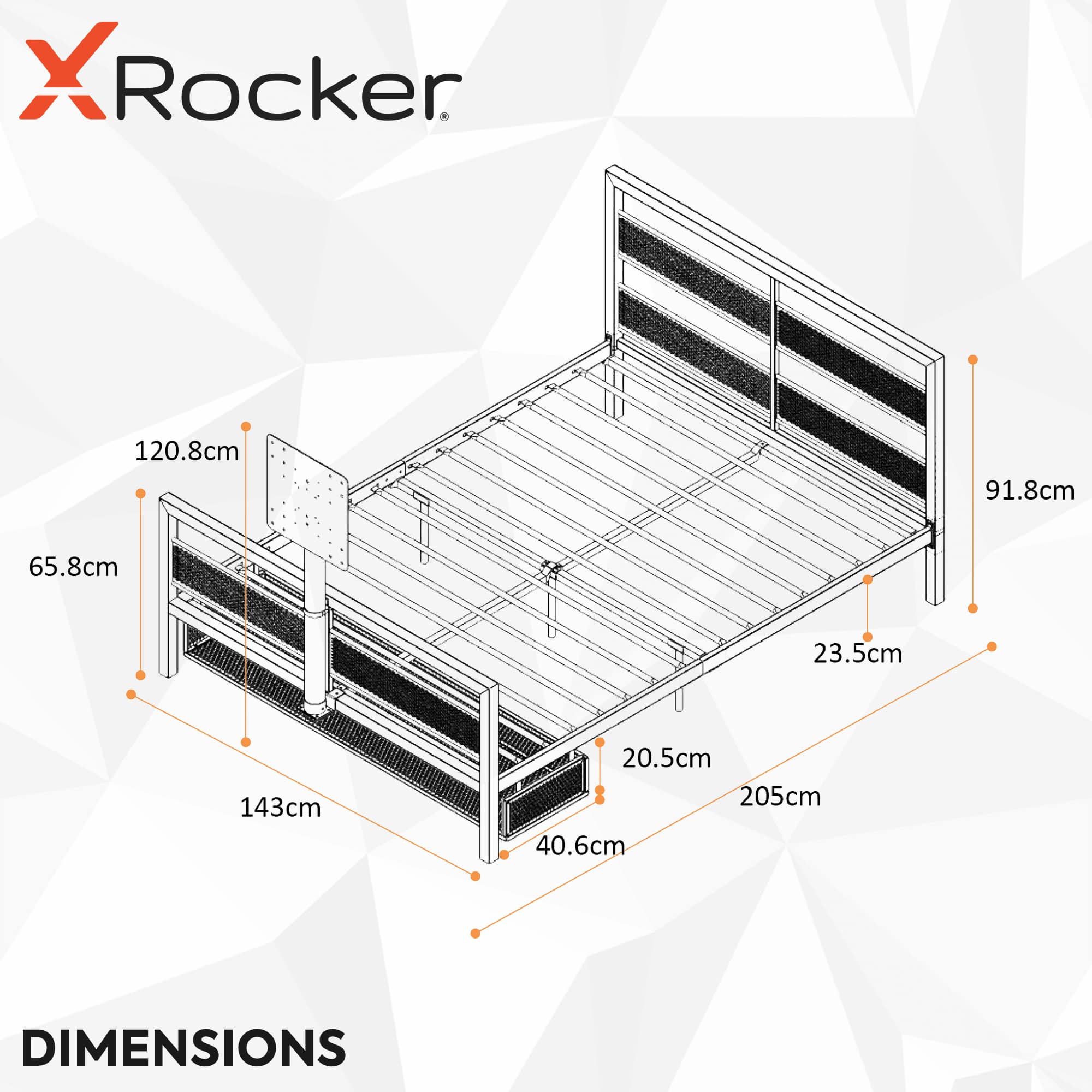 X Rocker Basecamp Gaming Double Bed - Black
