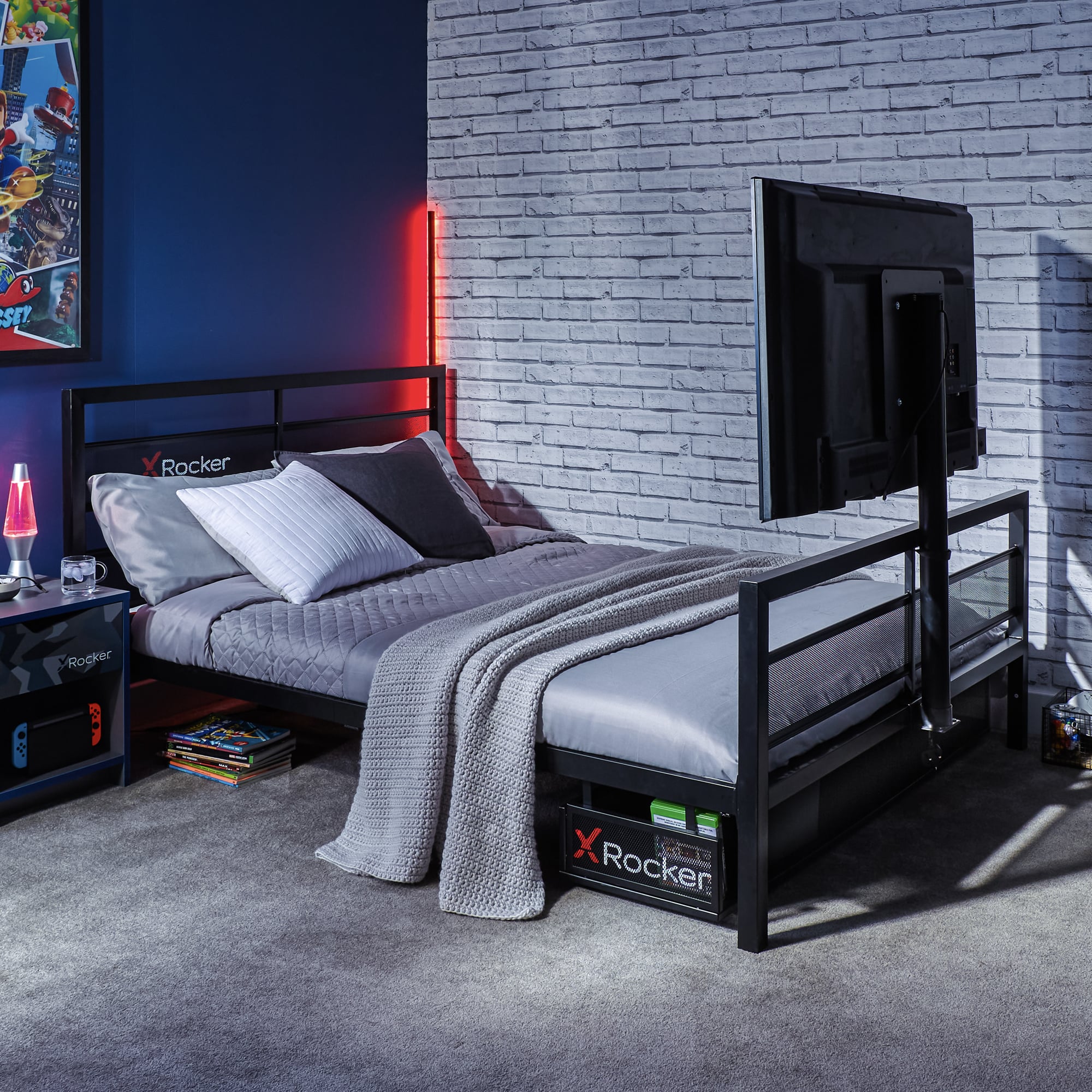 X Rocker Basecamp Gaming Double Bed - Black
