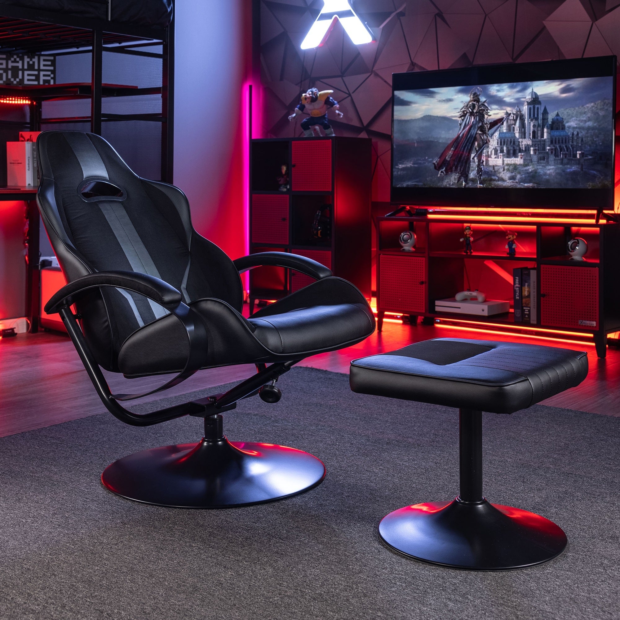 X Rocker Milano Auto-reclining Gaming Chair with Footstool
