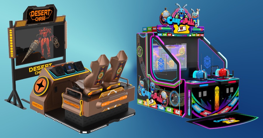 Blue Motion Games Adds Two-Player Desert Chase and Cannonball Jam Cabinets