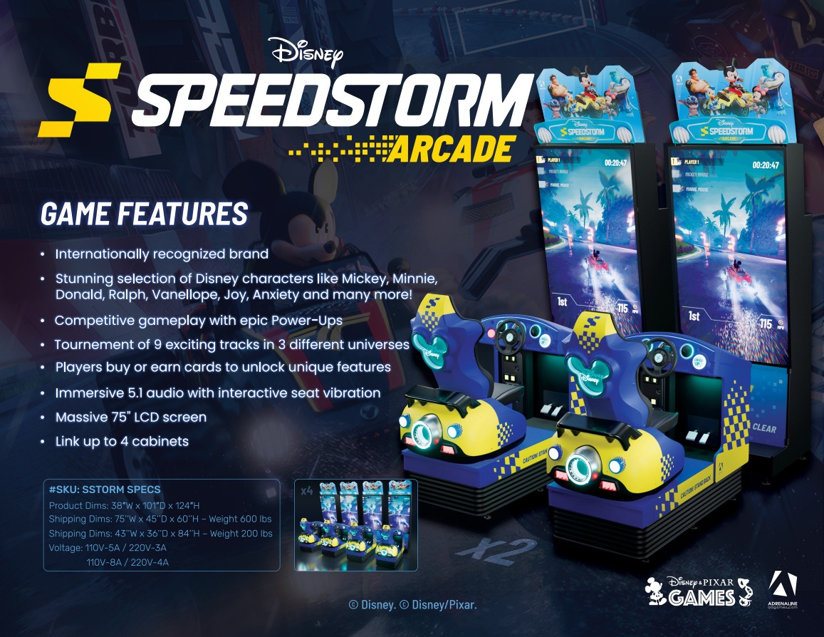 Disney Speedstorm Arcade: Cabinet, Cards and Features