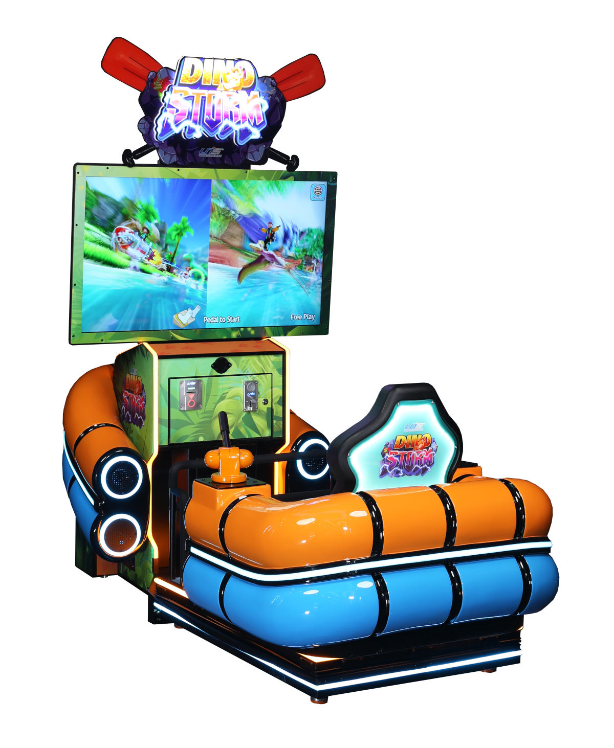 Dino Storm rowing arcade video game by UNIS