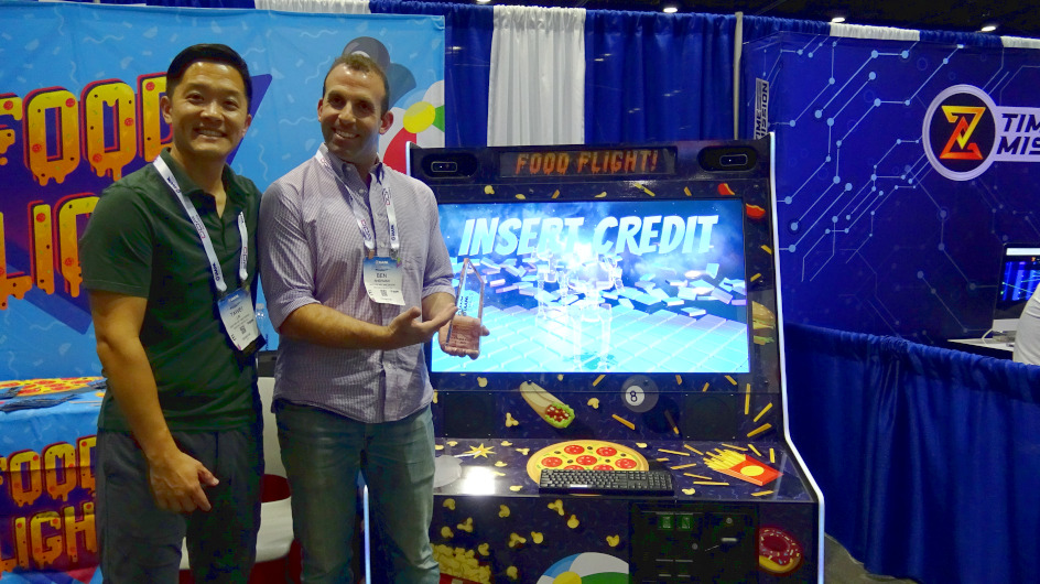 David & Ben of Gesture Art & Design, their award-winning arcade game Food Flight