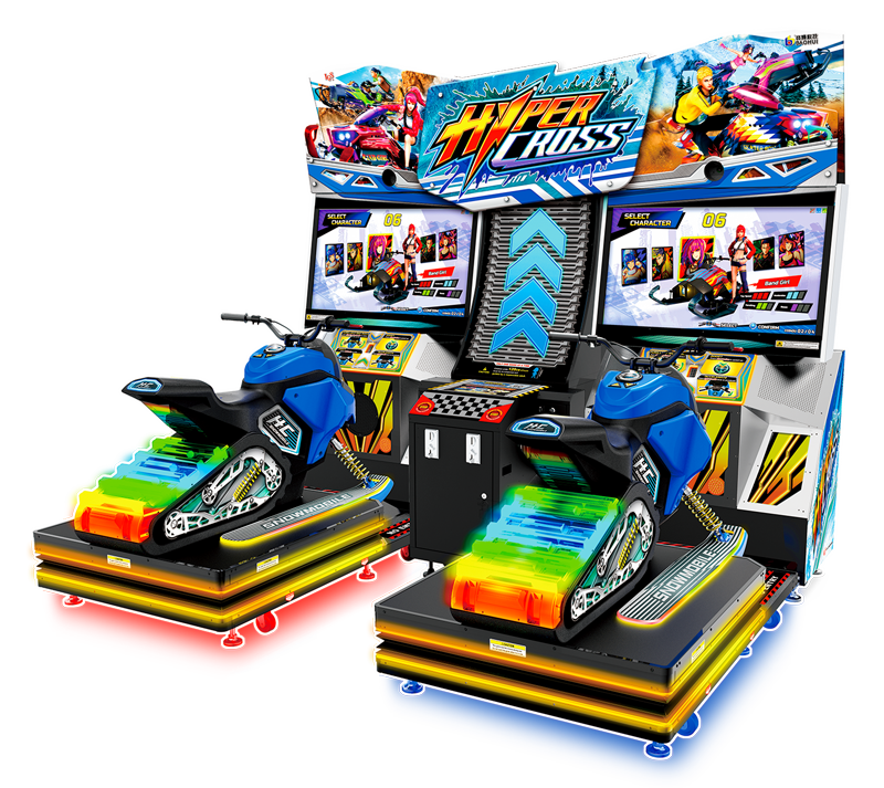 Hyper Cross arcade cabinet in a twin configuration by Sega Amusements
