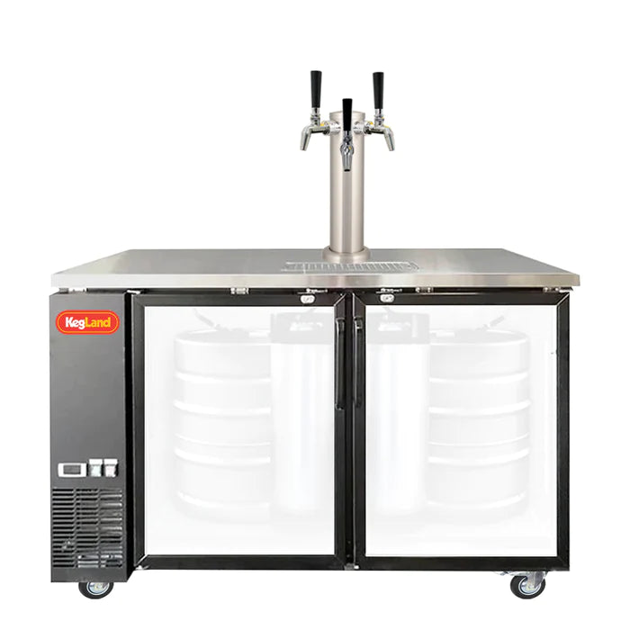 Grand Deluxe 3 Black Two Glass Door Kegerator