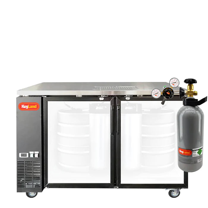 Grand Deluxe 3 Black Two Glass Door Kegerator