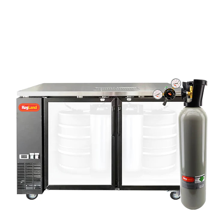Grand Deluxe 3 Black Two Glass Door Kegerator