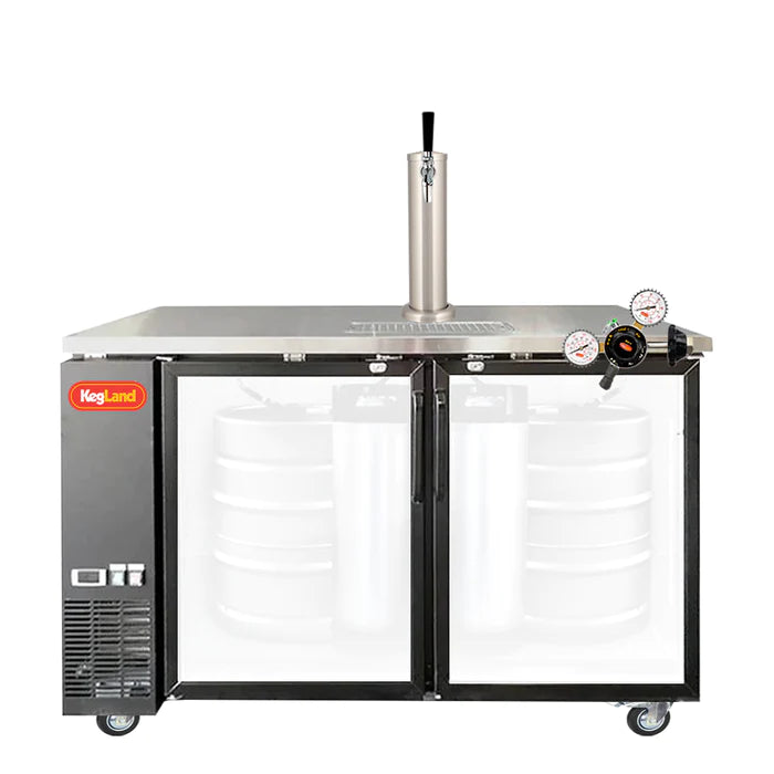 Grand Deluxe 3 Black Two Glass Door Kegerator