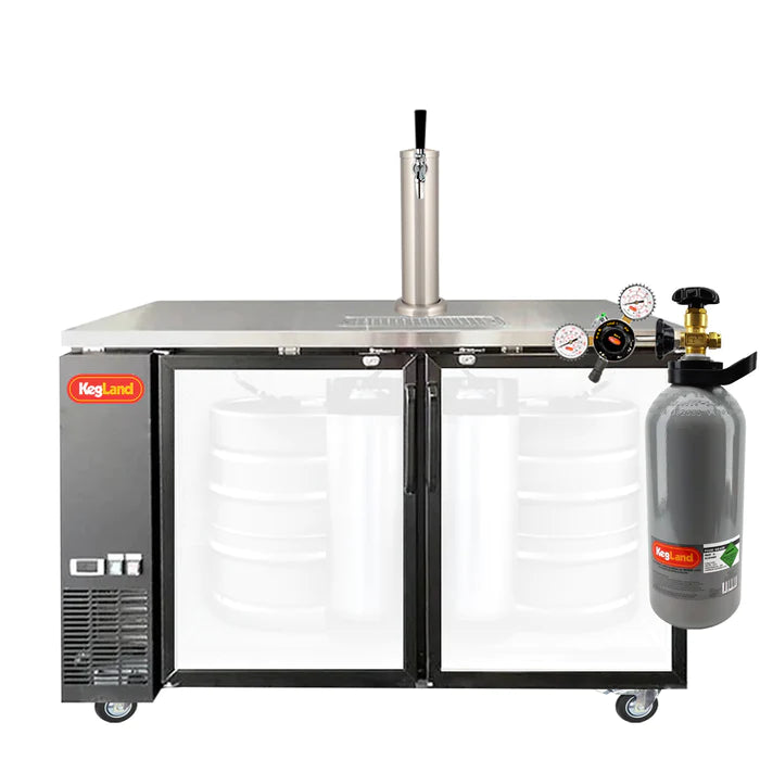 Grand Deluxe 3 Black Two Glass Door Kegerator