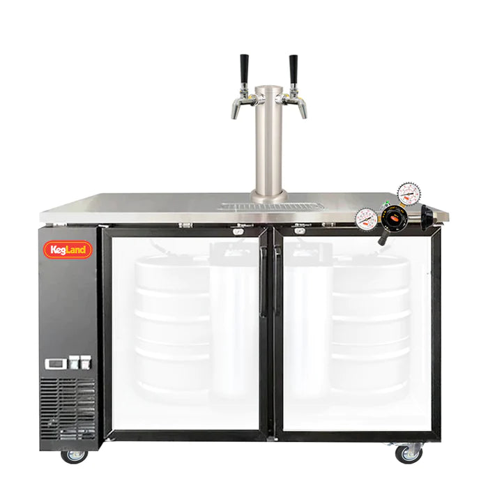 Grand Deluxe 3 Black Two Glass Door Kegerator
