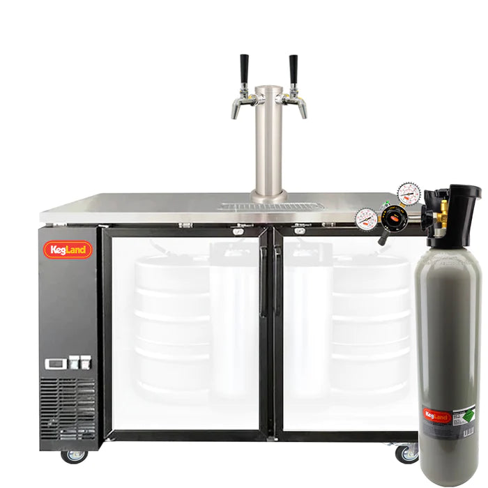 Grand Deluxe 3 Black Two Glass Door Kegerator