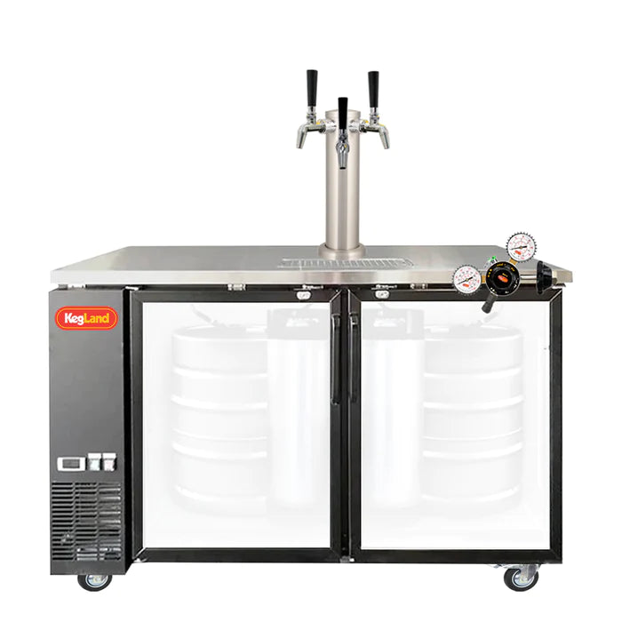 Grand Deluxe 3 Black Two Glass Door Kegerator