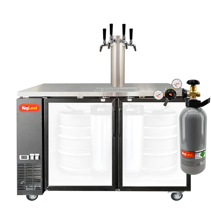 Grand Deluxe 3 Black Two Glass Door Kegerator