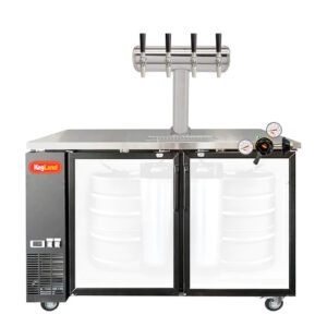 Grand Deluxe 3 Black Two Glass Door Kegerator