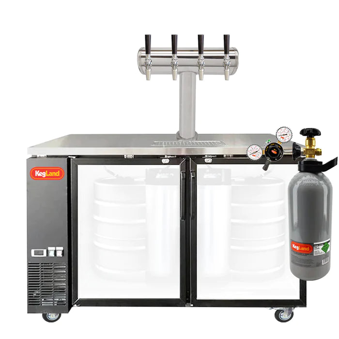 Grand Deluxe 3 Black Two Glass Door Kegerator