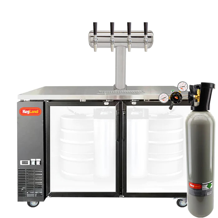 Grand Deluxe 3 Black Two Glass Door Kegerator
