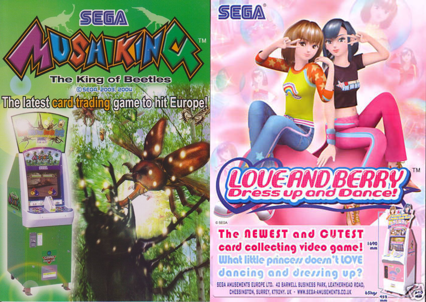 Mushiking and Love and Berry, the first popular kids trading card games in arcade history