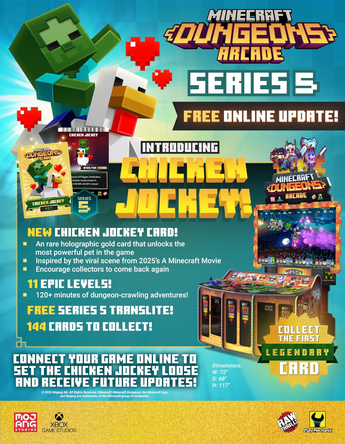 Chicken Jockey Minecraft Dungeons Arcade Flyer
