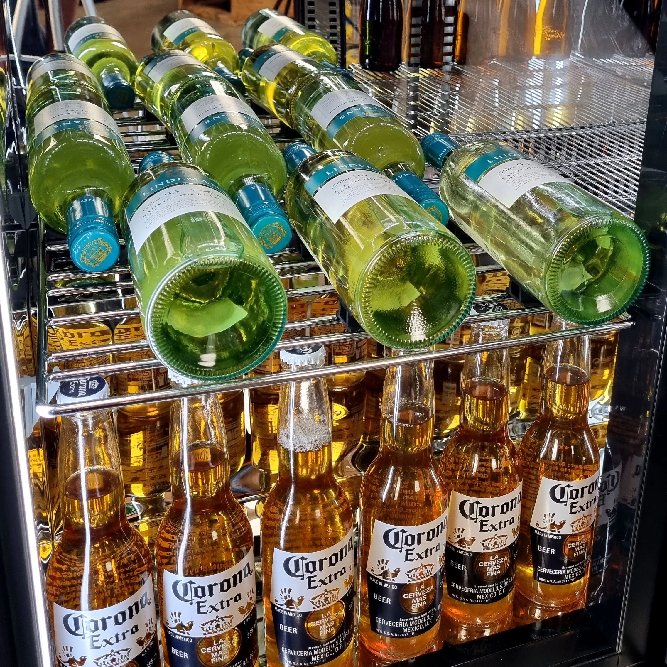 Schmick Black Quiet Under Bench Triple Glazed 2 Door Bar Fridge